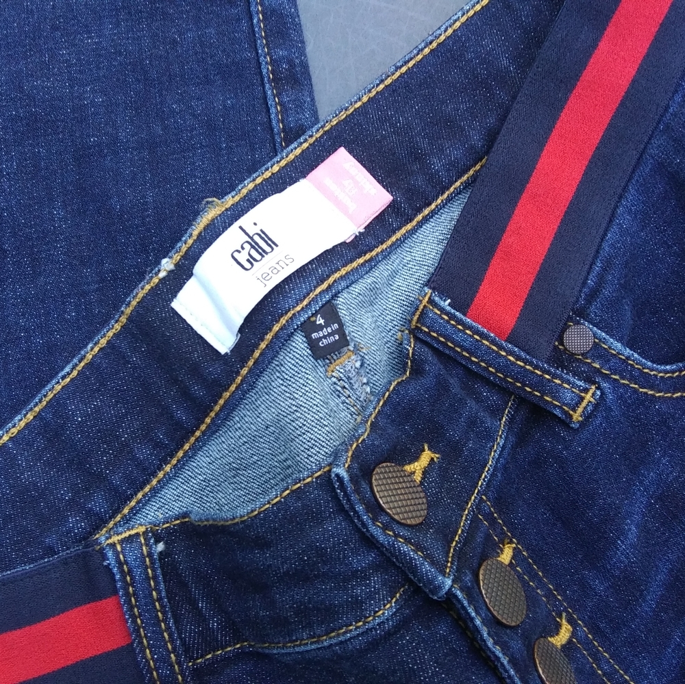 🇺🇸 Cabi Womens Button Fly Skinny Blue Jeans Size 4